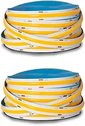 Kit 2x Fita de LED COB 360 LEDs 12V 3000K IP20 75W 5 Metros Cada