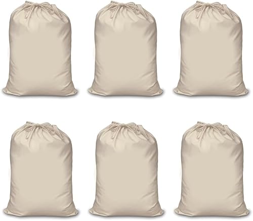 Miniatura 5 de Mayatra - Bolsa de lavandería de algodón para ropa  Organizador de viaje  Bolsa ecológica de algodón 100% puro con cordón  Tamaño grande  Bolsa de