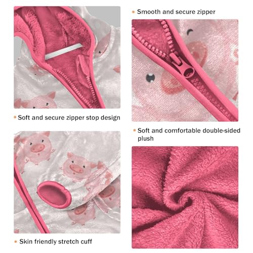 OTVEE Little Piggy Cute Pig Kids Hoodie Jacket Fall Spring Full Zip Warm Outwear Coat3