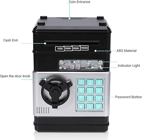 Miniatura 7 de PowerKing Alcancía de cajero automático electrónico con contraseña, caja de ahorro de caja fuerte para ahorro de voz de dibujos animados panda hucha