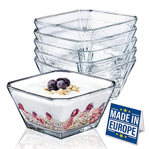 Barski Grande ciotola europea in vetro fatta a mano, diametro 24 cm, 4800 ml, trasparente