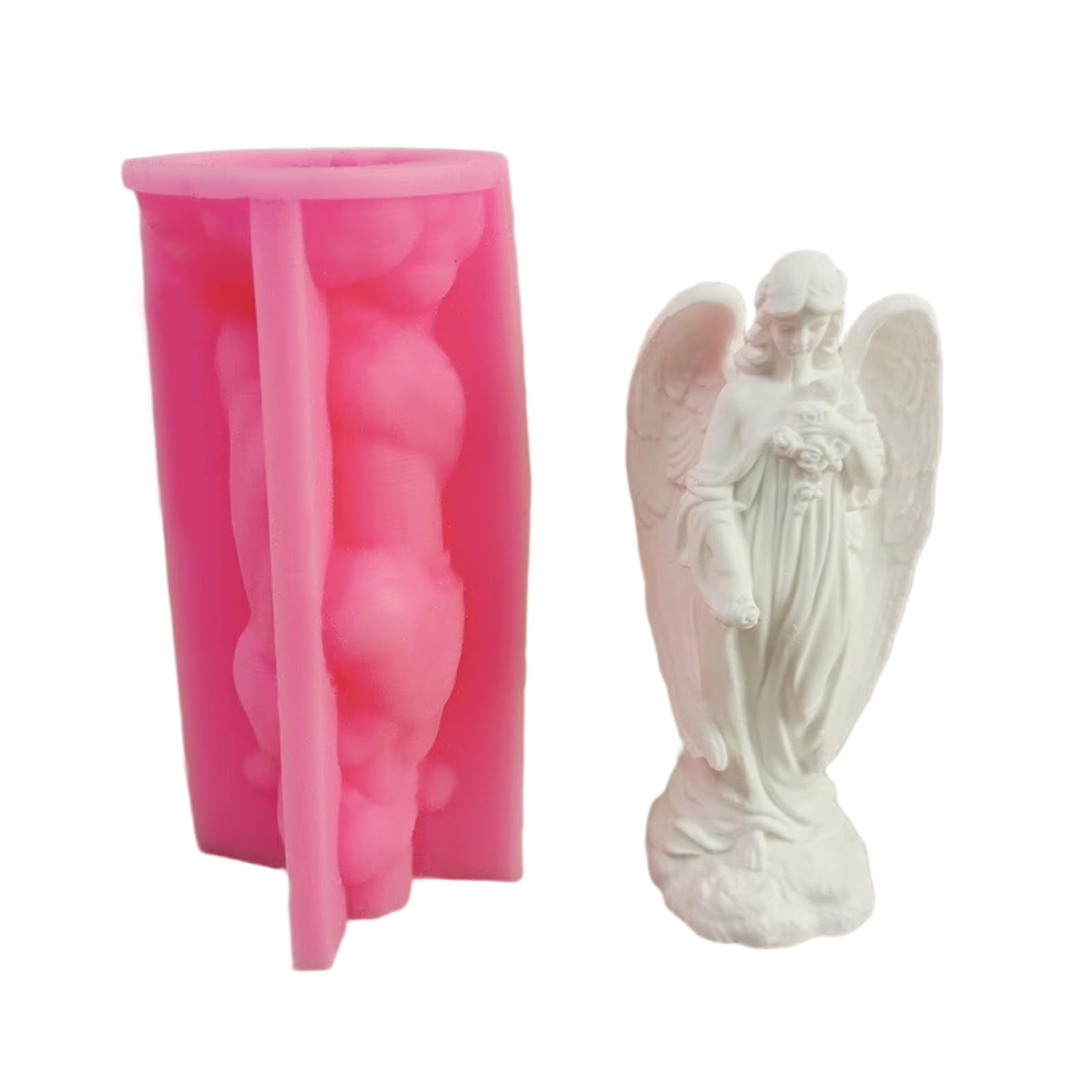 Tsophreniq Winged Girl Figurine Silicone Molds for Making Soap Chocolate Candy Cake Fondant Decoration Gypsum Molds Chocolate Mold