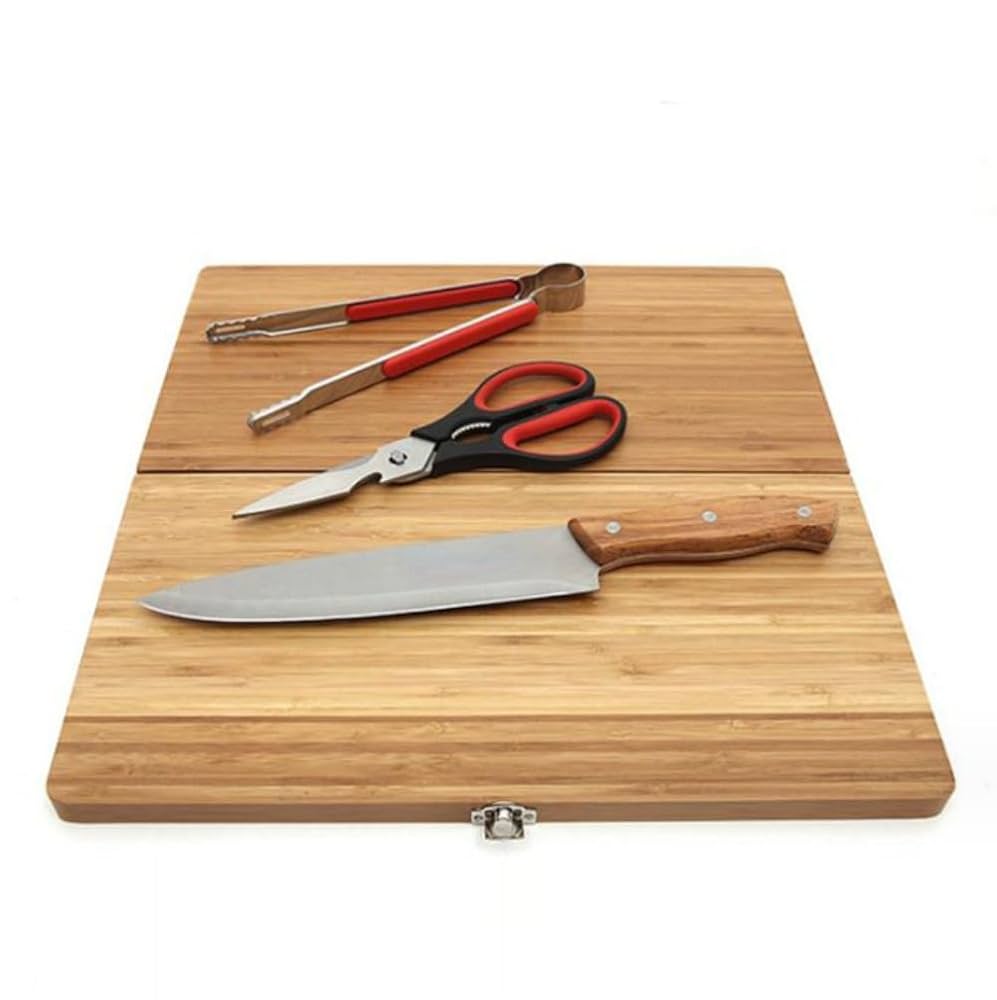 Amazon | 竹製まな板セット ハサミ クリップ付き 包丁内蔵
