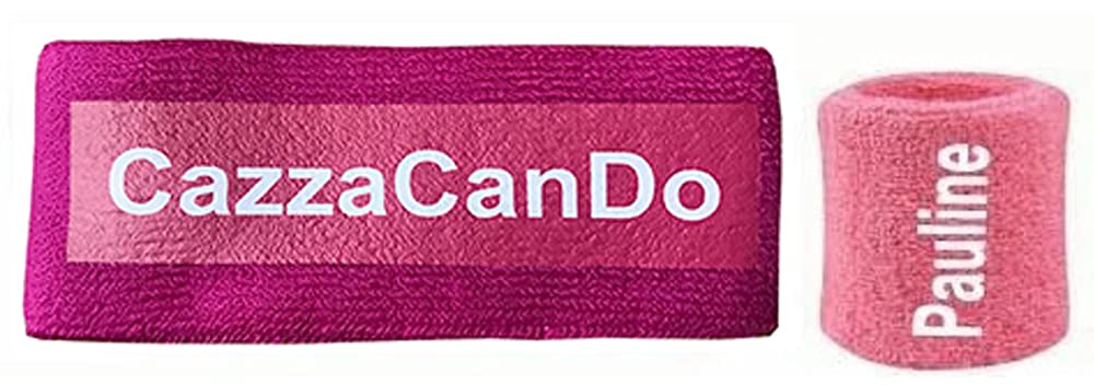 Personalised Sports Wristband Sweatbands and Headband Tennis Squash Badminton GYM Wristband_Pink