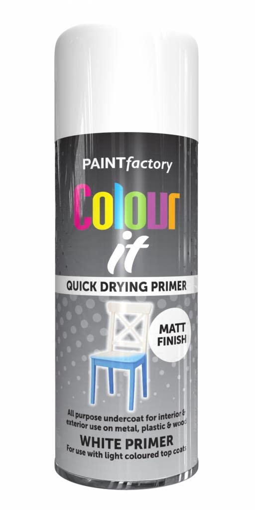 Supergift.com White Primer All Purpose Aerosol Spray Paint 400Ml Quick Drying Spray, Fast Dry And Excellent Coverage For Metal, Wood, Plastic And More By Diva Gift