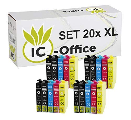 Cartuchos de Tinta Set Compatible Compatible con Epson 29XL 29 XL - (8) 20er Set, 20