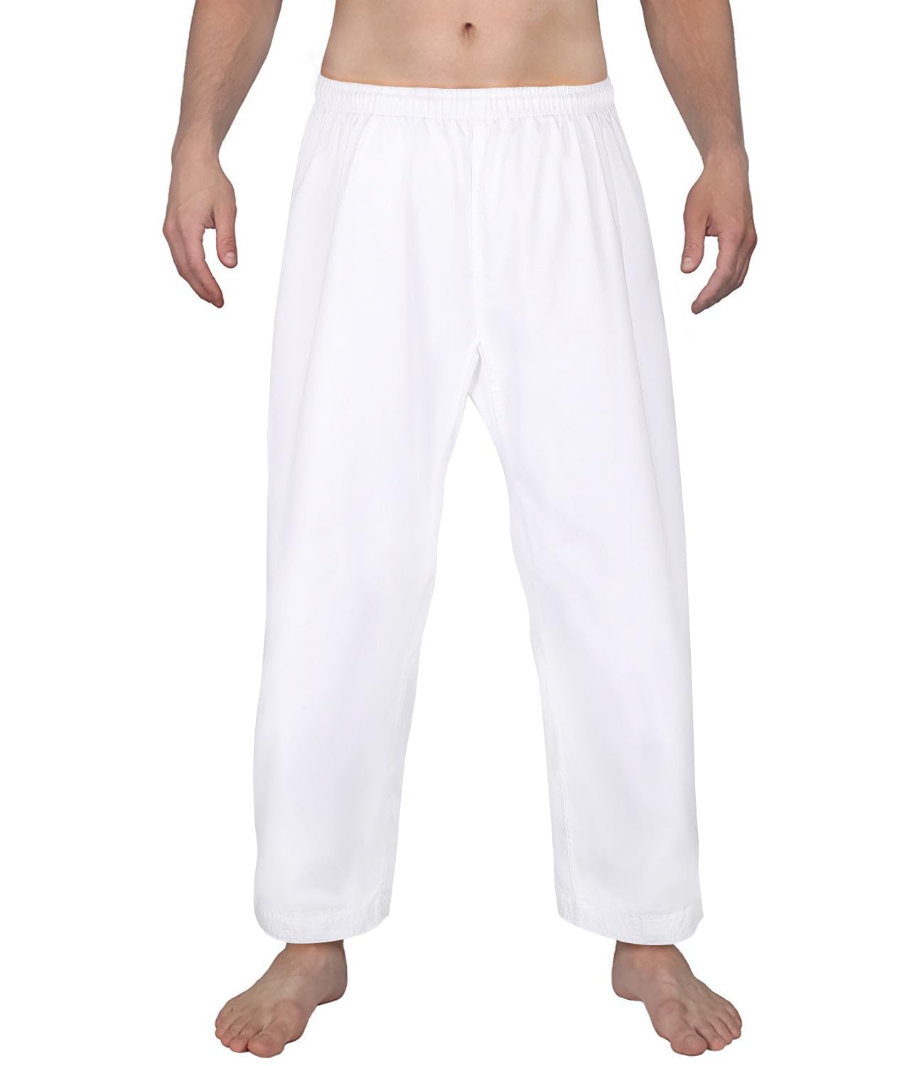 Karate Pants 8oz Middleweight Elastic Waist Martial Arts Pants Perfect for Training or Competition, 000-5