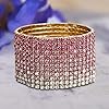 Steve-Madden-Wide-Rhinestone-Stretch-Bracelet-For-Women Steve Madden Wide Pink Ombre Rhinestone Stretch Bracelet For Women