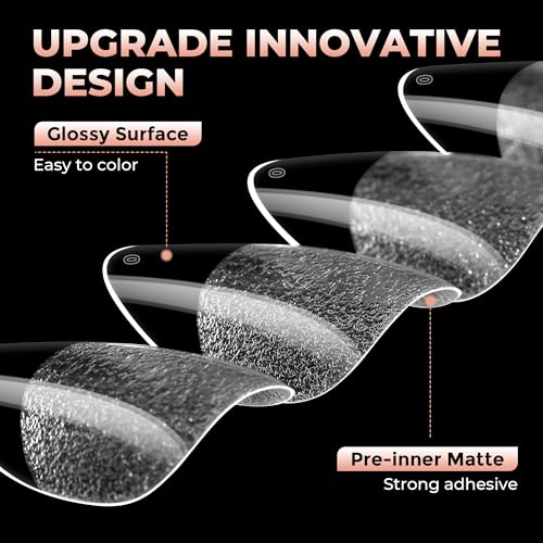 Image of UNA GELLA Short Almond Gel Nail Tips Half Matte Full Cover 120pcs | Almond Shape Nail Tips, Soft Gel, Strong, Long Lasting, Clear Acrylic False Nails, DIY Nail Art Salon, 12 Sizes for Women