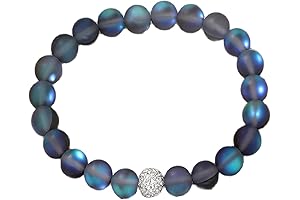 Round Mystic Mermaid Glass Bead Bracelets for Women