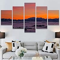 SIGNWIN 5 Panel Canvas Wall Art Colors of The Sky for Home Decorations Ready to Hang - 60