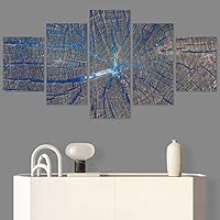 SIGNWIN 5 Panel Canvas Wall Art Modern Art Abstract Contemporary Edgy Mixed Media Multicolor Patterns for Home Decorations Ready to Hang - 60