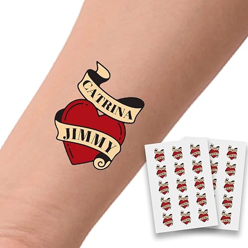 Miniatura 6 de Tatuajes personalizados tatuajes temporales personalizados con foto cara nombre corazón para fiesta de cumpleaños boda novia novio regalo