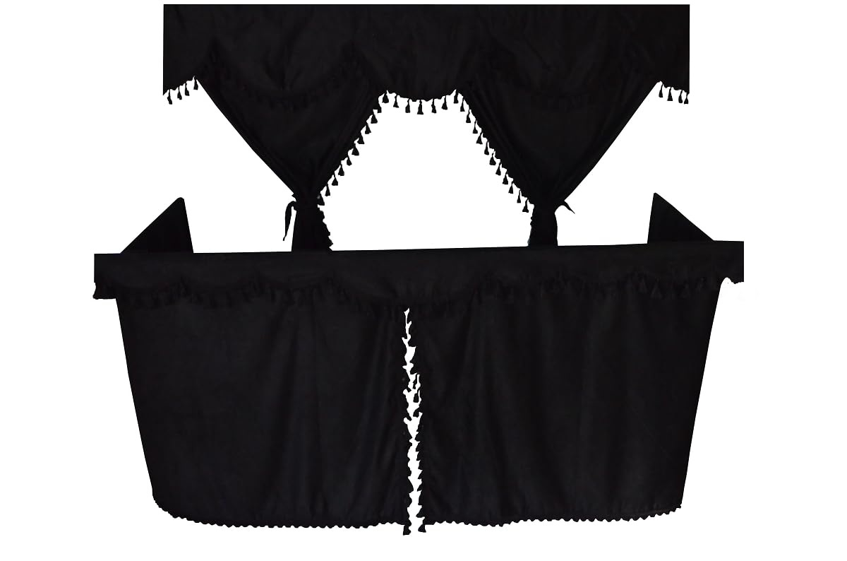 Ensemble complet de rideaux noirs avec pattes noires pour DAF Volvo Scania Man Mercedes Renault