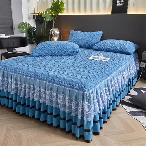 Drap-Housse en Velours Premium à Jupe de Lit Matelassée Soft - 5