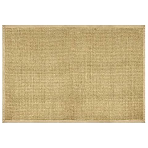 casa pura® Amazonas Sisal Rug with Cotton Border | Non-Slip Latex Backing | Natural | 120x180cm | Multiple Colour and Size Options Cover