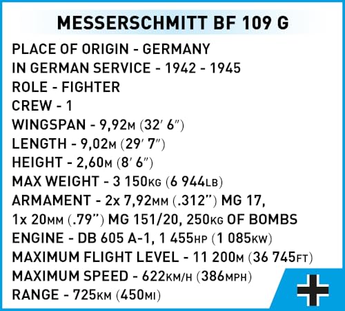 Cobi - Zweiter Weltkrieg - Messerschmitt BF 109 G 125 Stück Ungarn/Spielzeug