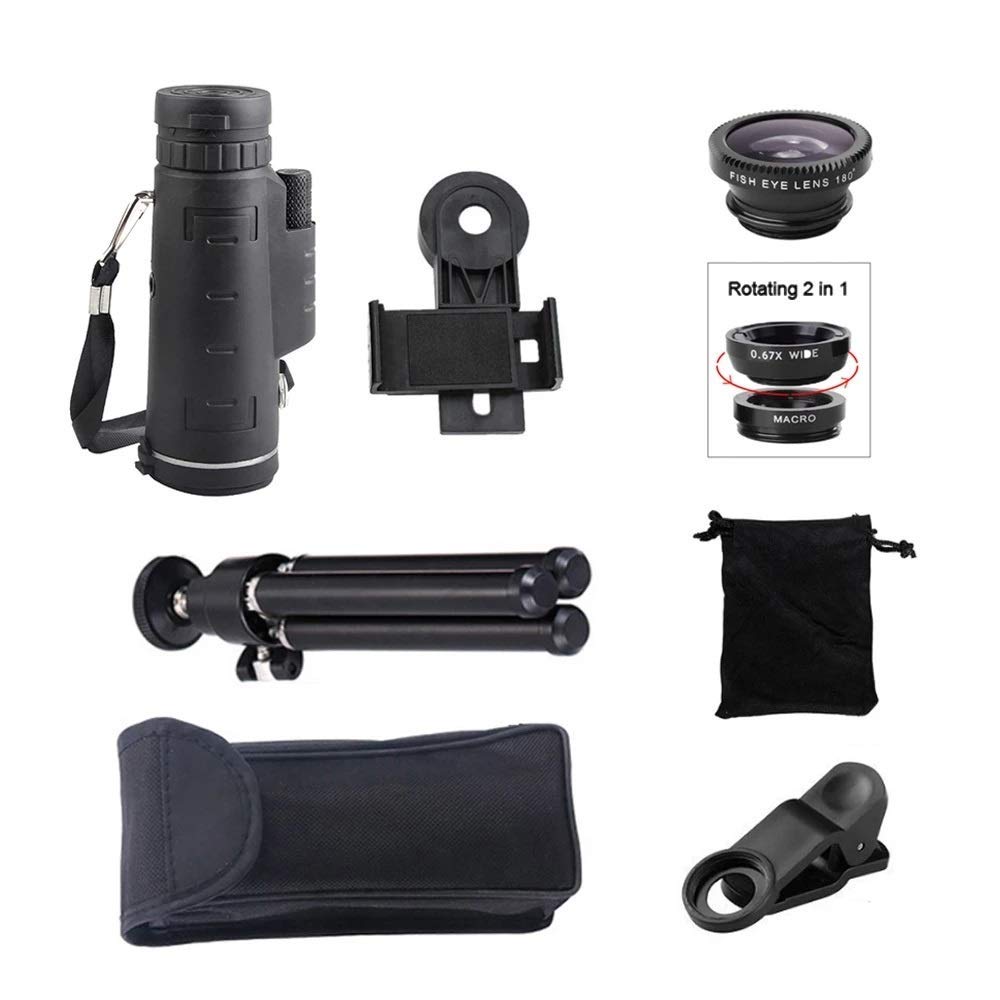 Télescope monoculaire HD 40x60 avec adaptateur pour