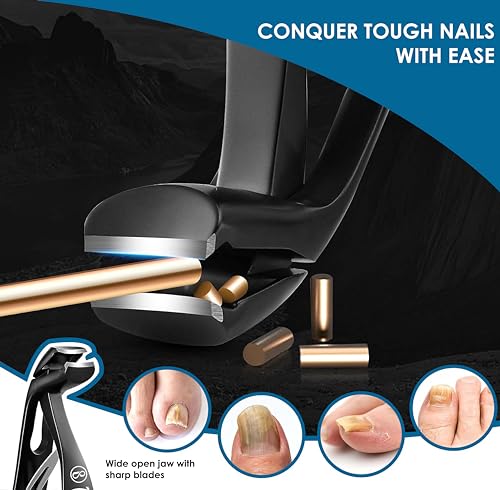 Beauté Secrets Large Nail Clippers 4 times wider jaw opening Nail Cutter, 9mm wide with a 7-shape angled head for precision trimming (BS-PNT-515) - Image 4