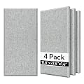 Olanglab Fiberglass Acoustic Wall Panels 4 Pack, 11.8'' x 23.6'' Sound Panels, Fabric Wrapped Sound Proof Panels for Walls (Light Gray)