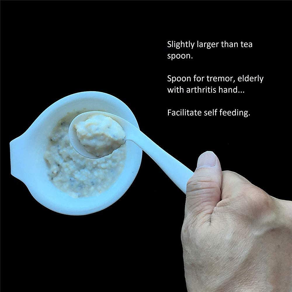 Posate pieghevoli, posate facili da impugnare, utensili for aiuti alimentari, posate facili da impugnare, utensili for disabili, utensili adattivi Cucchiaio Utensili curvi adattivi for tremori alle ma