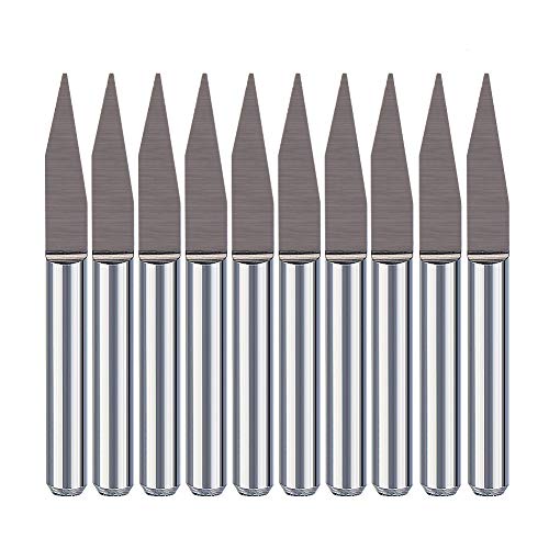 HUHAO �������[�^�[�r�b�g V �V���[�v 25�x 0.1mm �`�b�v ���d CNC ���[�^�[�r�b�g 1/8�C���` �V�����N �ؐ��v���X�`�b�N�p 10��