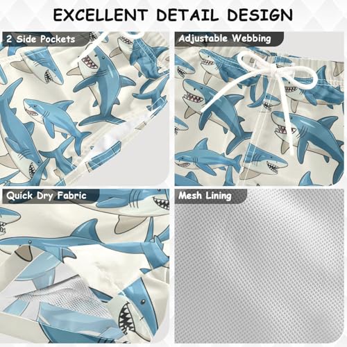 Sharks Boys Swim Trunks Toddler Shorts Swimwear Boardshorts3
