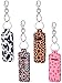 10 Pieces Cow Print Lipstick Holder Lipstick Holder Keychain Sleeve Lipstick Pouch Lip Balm Holder Sleeve with 10 Metal Key Chains to hold Travel Daily Accessories, Leopard Style