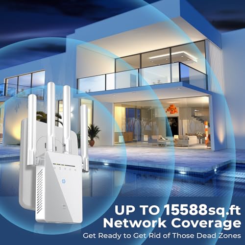 2025 Best WiFi Extender Signal Booster - 6X Faster Internet Extender WiFi Booster for Home, Long Range up to 15,588 Sq Ft, WiFi Repeater w/Ethernet Port, 1-Tap Setup, Compatible with Wireless Routers - Image 3