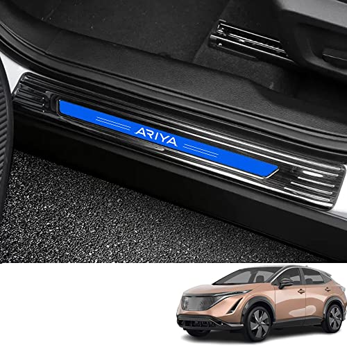 Bmolpt スカッフプレート適用日産 新型アリア(ARIYA) FE0 SNFE0 FE0系(2022年1月~現行)SUS304ステンレス素材外側サイドステップ サイドドアステップガード内装 アクセサリー カスタム パーツ ステンレス サイドシル カー用