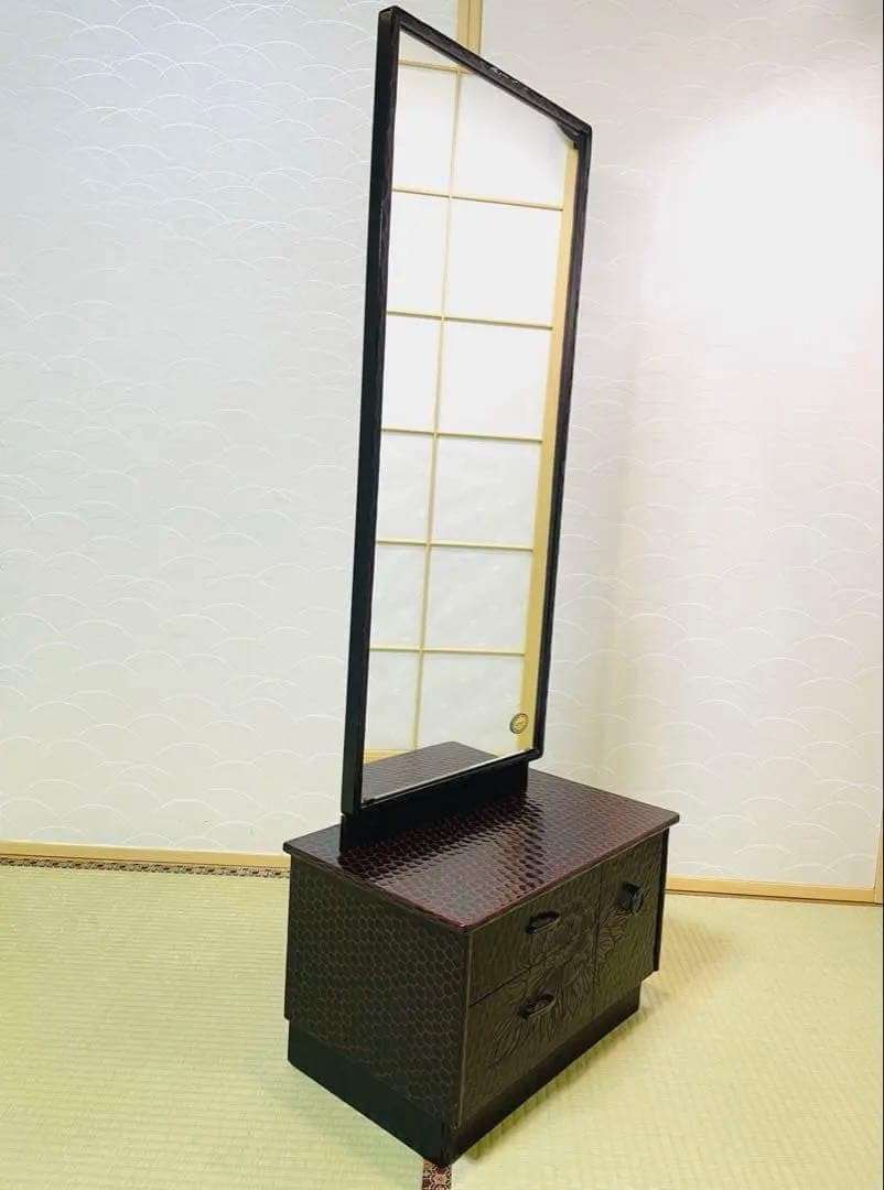 Amazon｜鎌倉彫 鏡台 一面鏡 アンティーク風 和家具 高級 ドレッサー