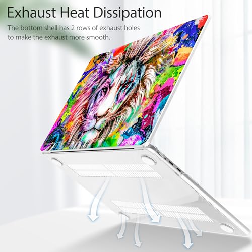Image of Tuiklol for MacBook Air 13 inch Case M5 2026 M4 2025 M3 2024 M2 2022 Release Model A3449 A3240 A3113 A2681,Plastic Hard Shell Cover for MacBook Air 13.6 with Touch ID, Lion