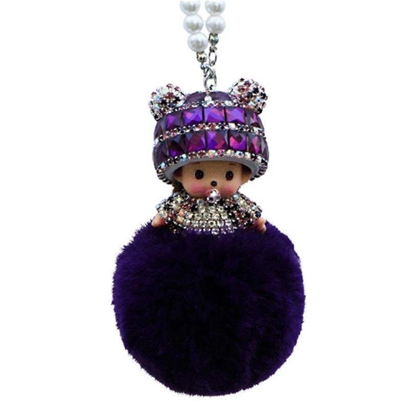 Monchichi Kiki Porte-clés en forme de diamant avec peluche, 0, taille unique
