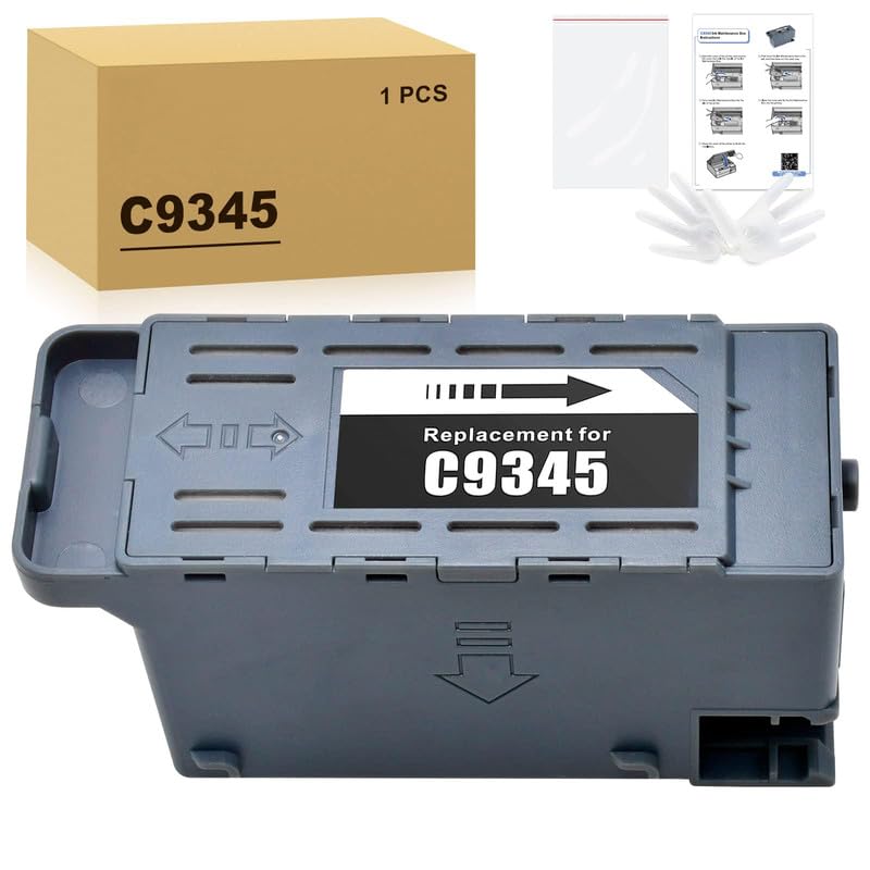 JoyPrinting C9345 Ink Maintenance Box Replacement for EPSON C9345 C12C934591 Work with ET-5880 ET-5850 ET-5800 ET-16600 ET-16650 ET-16150 ET-M16600 WF-7840 Printers (With Chip, 1 Pack)