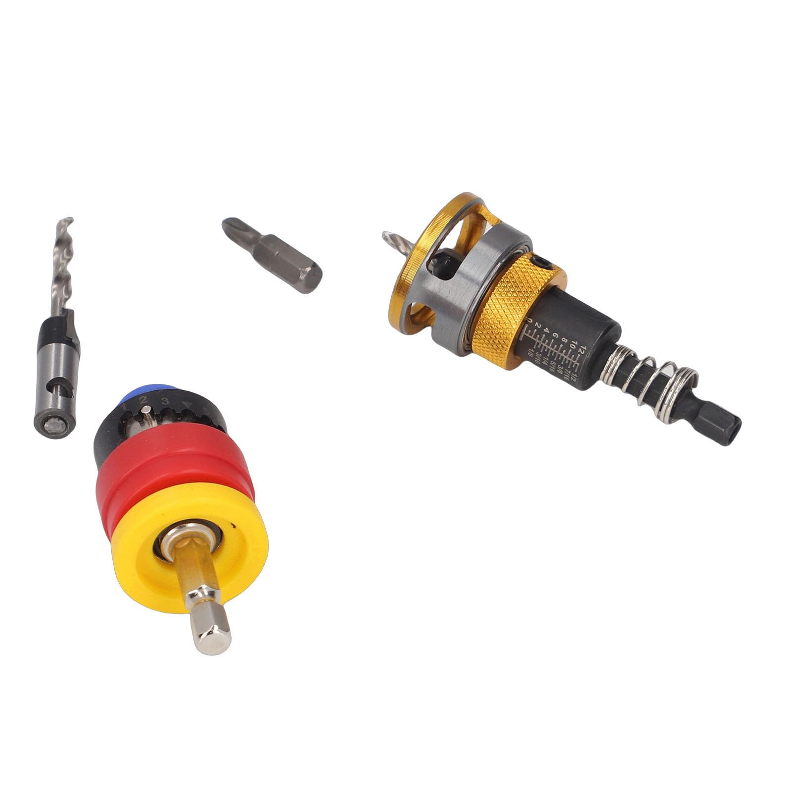 Juego de Brocas Avellanadoras, Collar de Tope de Profundidad Ajustable con Ajuste de Profundidad Semiautomático, para Ensamblaje de Aparatos de Renovación de Carpintería, Brocas