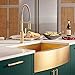 Ruvati Brass Tone 30-inch Apron-Front Matte Gold Stainless Steel Farmhouse Kitchen Sink - Single Bowl - RVH9660GG