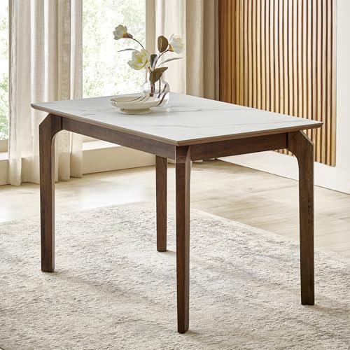 Image of Home Centre | Falcon | Ceramic Top | 4 Seater Tables | White | 1 Year Warranty