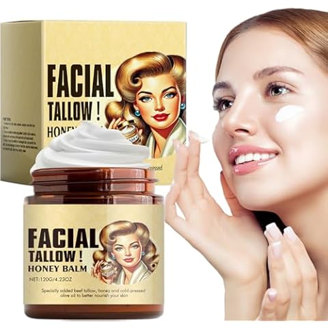 MUOCOBU Beef Tallow for Skin Grass Fed Tallow and Honey Balm, Tallow Face Moisturizer for Face & Body, Unscented, Multi-Purpose Balm, 4.23 OZ (1) Cover