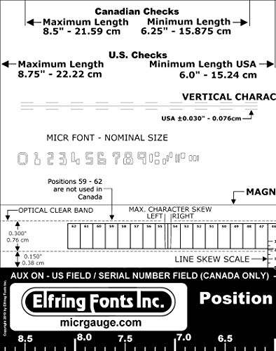 image for Elfring Fonts Inc MICR Check Position Gauge