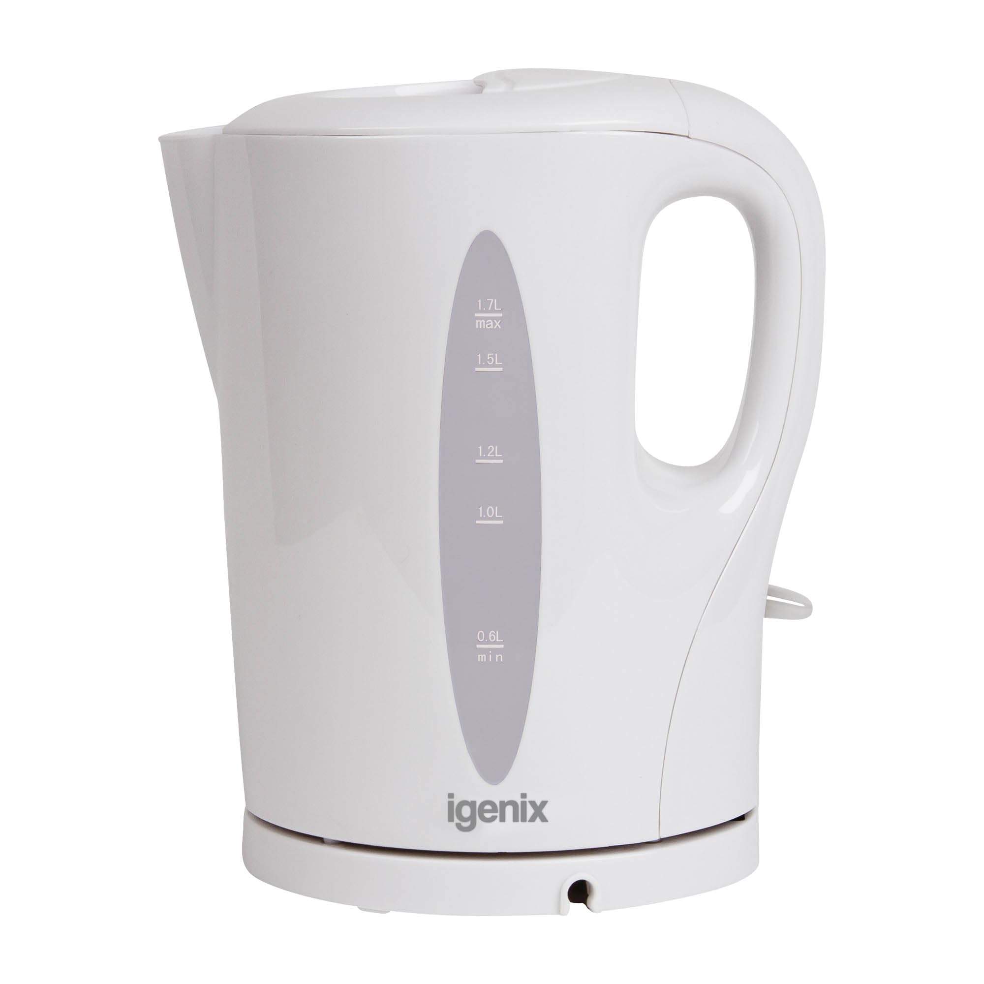 Igenix IG7270 Cordless Electric Jug Kettle, Easy Open Lid and Removable, Washable Filter for Easy Cleaning, 2200 Watt, 1.7 Litre, Safety Locking Lid, White