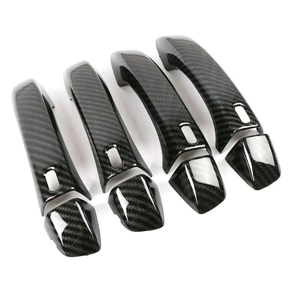 ZAPORA for MG for HS 2018 2019 2020 Carbon Fiber Exterior Door Handle Cover Moulding Frame Bezel Car Sticker(Style 3)