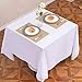 FURNLIK EVENTSDECO Square Tablecloth White Polyester Table Cloth 200 GSM 52x52 Table Cloths for Banquet Wedding Buffet Dining and Party