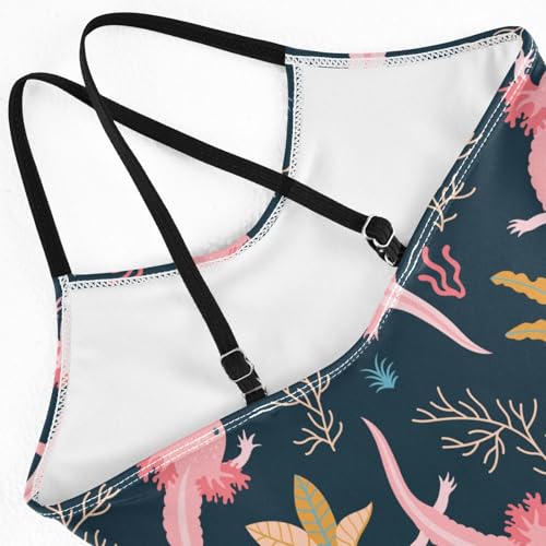 Girls Axolotl Swimsuit One Piece Bathing Suit Kids Swimming Suits Beach Swimwear 3-10T4