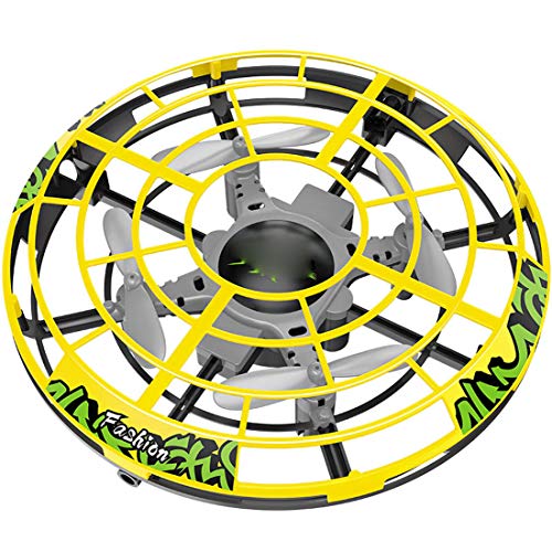 Preisvergleich Produktbild MYYINGELE Premium Handbetriebene Mini Drohne Infrarot-Induktion UFO, Kollisionssicherer RC-Quadrocopter Helikopter für Kinder Neuerscheinung, Yellow