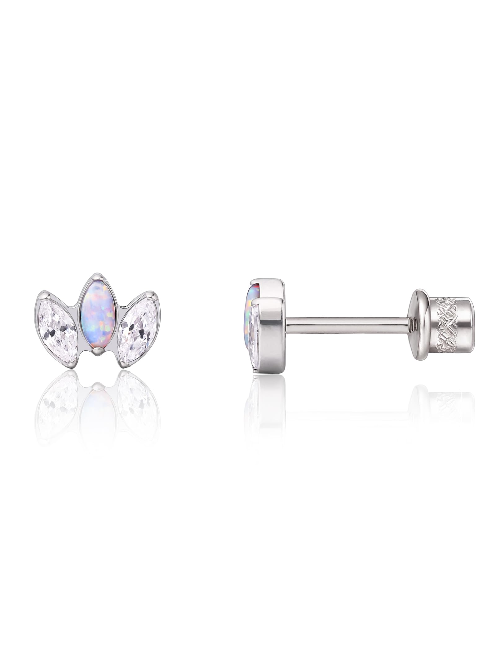 Limerencia Medizinische Titan Ohrringe, G23 Hypoallergen Gesundheitsstecker Ohrstecker mit Schraubverschluss, Nickelfreie Ohrringe für Damen, Mädchen und Kinder