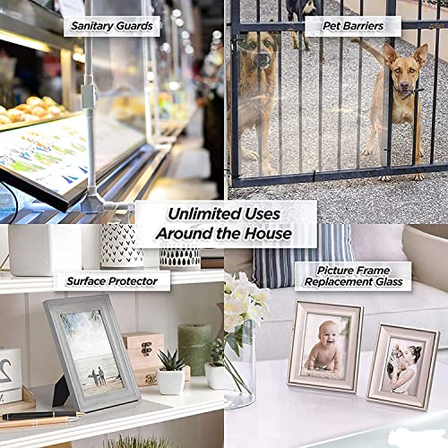 Image of AniDesign clear acrylic glass sheet transparent 3mm Qty 1 panel for DIY craft window glass painting picture frames Face shields Signs Display Kids projects etc (3mm 16X16 inch, transparent)