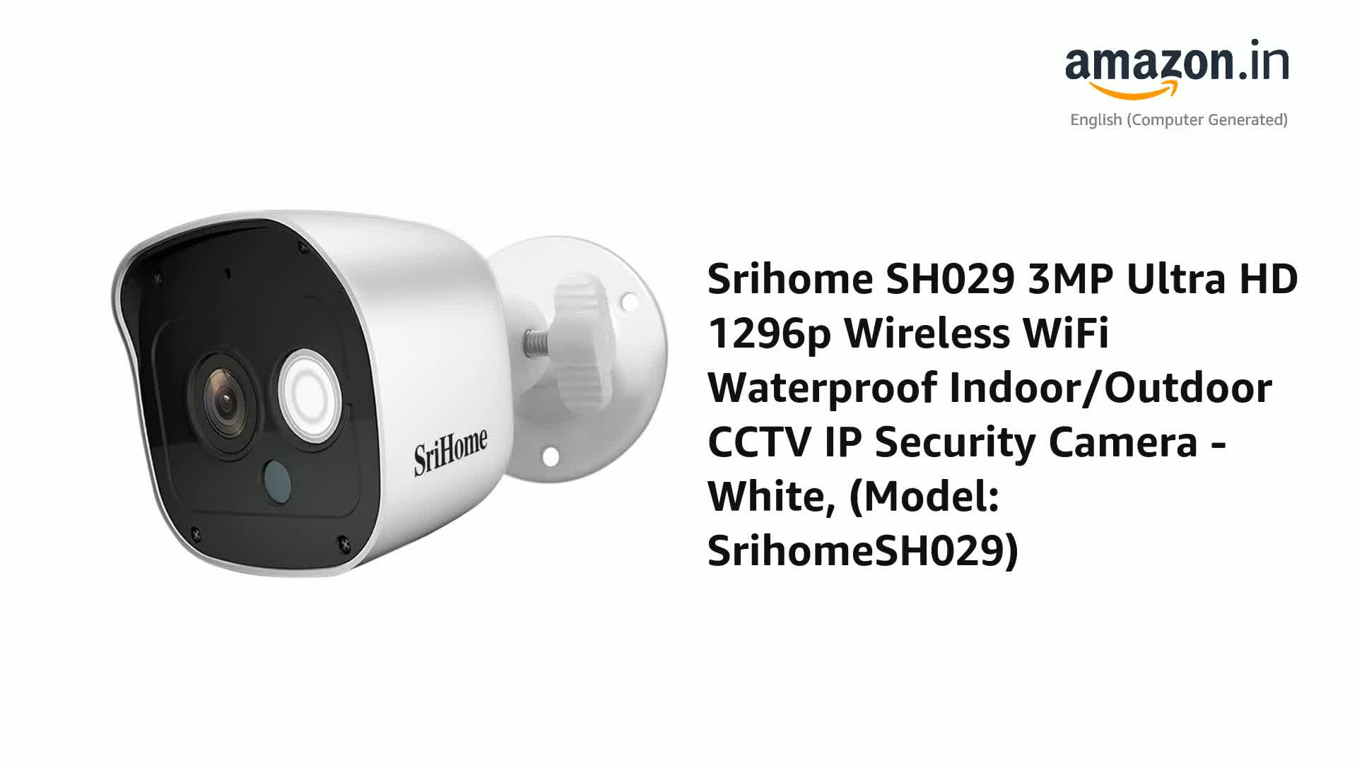 Buy Srihome SH029 3MP Ultra HD 1296p Wireless WiFi Waterproof