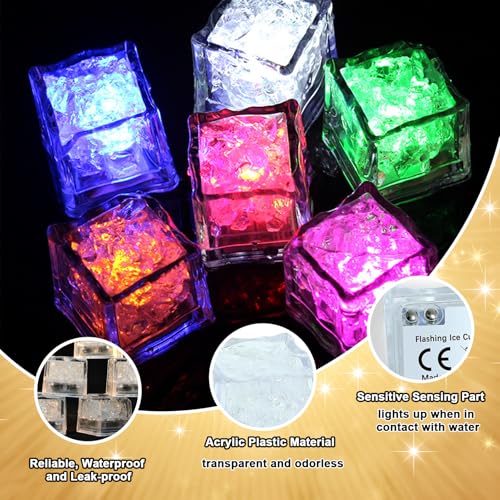 Cubos de hielo LED multicolor 12 piezas para bebidas miniatura 4