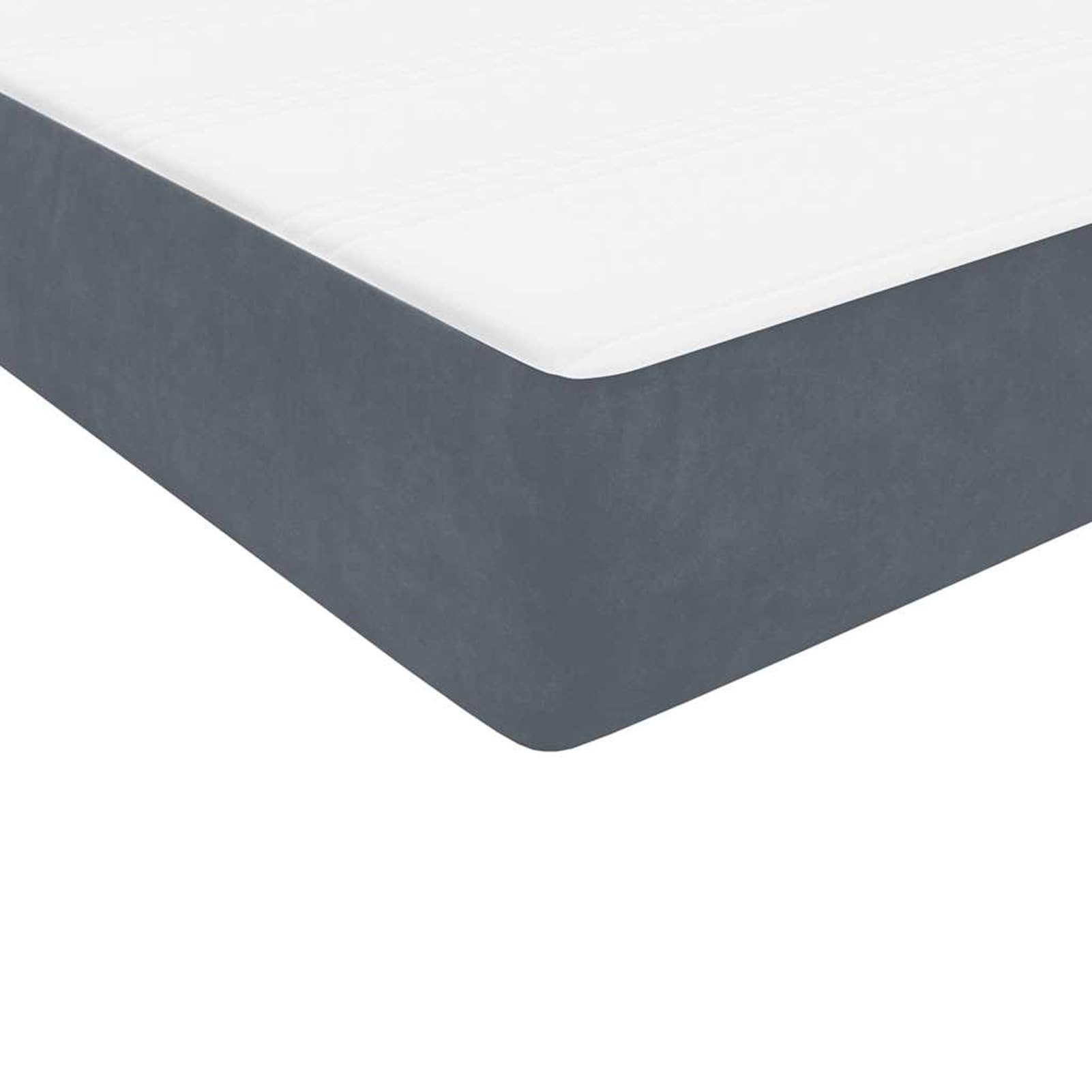 ATOMSTACK MAKER Letto a molle, 180 x 210 cm, con materasso a molle insacchettate, rivestimento in velluto grigio scuro, testiera regolabile in altezza e cuscino traspirante lavabile, per camera da