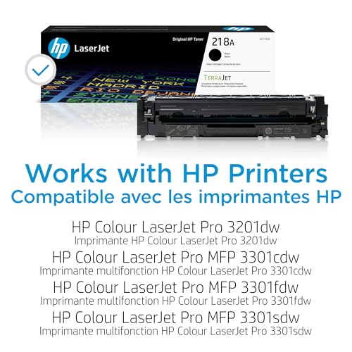Image of HP 218A Black Toner Cartridge | Works with Color LaserJet Pro 3201, MFP 3301 Series | W2180A , (Pack of 2)